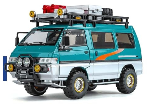 AUDSNI Diecast Automodelle Modellauto 1:24 Für Mitsubishi Für Delica Modellauto Aus Metallguss(Blau)