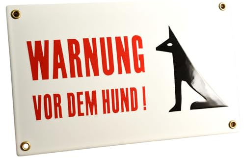 Emailschild WARNUNG VOR DEM HUND 15x25 cm Warnschild wetterfest | Schild Emaille
