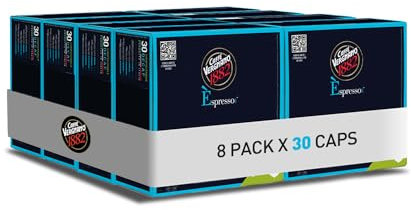 Caffè Vergnano 1882 - 240 Capsule Caffè Compostabili e Compatibili con Nespresso, Decaffeinato - 8 confezioni da 30 capsule