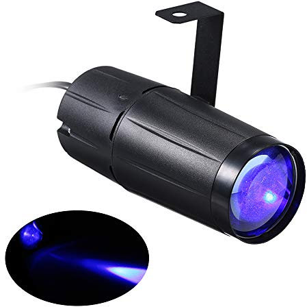 lixada 10 W LED Pinspot Negro luz, único Haz de luz Luces de discoteca, aparato de iluminación para el día de navidad decoración del hogar Bar Club PUB DJ Show Concert/Mood Lights