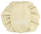 INTIRILIFE Kosmetiktasche in Cashew BEIGE - 62 x 54 cm - Runder One Step Kulturbeutel mit Kordelzug zum Zusammenziehen mit 2 inneren Reißverschlussfächern zur Aufbewahrung von Make-Up etc.