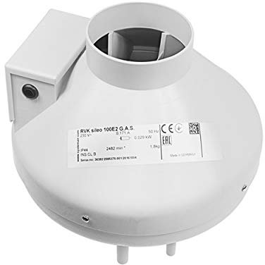 Senua range of Systemair RVK Fans available in 100mm 125mm 152mm 200mm 254mm and 315mm (RVK 100 A1 Max Air Flow 184m3/h)