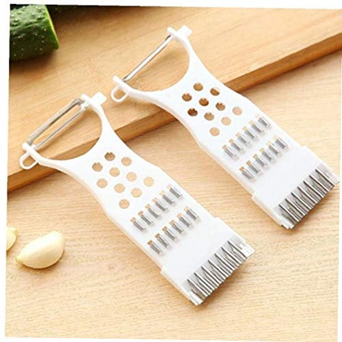 Angoter 5 in 1 Multi Functional Vegetable Fruit Slicer Grater Peelers Kitchen Tools Ginger Garlic Grinding Cooking Tool Utensils Acc Random Color