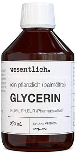 Glycerin 99,5% (250ml) von wesentlich, vegan, frei von Palmöl, Flüssigkeit