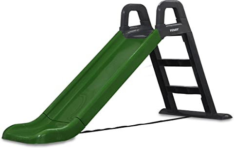 JAMARA 460354 - Toboggan Fendt - en Plastique Robuste - Bec antidérapant pour atterrissage en Douceur - Marches Larges et poignées de sécurité - Sangle de stabilisation - Vert