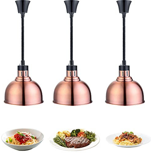 Lámpara de Calor de Alimentos, Colgante Lámpara de Calentamiento de Alimentos Calentadores de Comida y de Platos para Bufé, Comerciales 60-180cm Ajustable Lampara de Calor