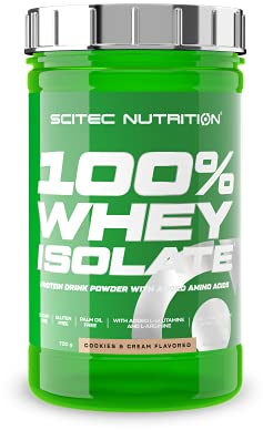 Scitec Nutrition 100% Whey Isolate - Molkenprotein-Isolat mit Aminosäuren | MolkenIsolat & Hydrolysat - Mit L-Glutamin & L-Arginin - Zucker- & Glutenfreie Formel - 700g, Cookies & Cream