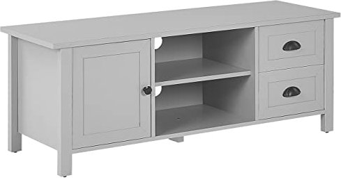 Mobile TV Grigio Chiaro Fino a 54ʺ cassettiera Stile Rustico scaffali Gestione Cavi Soggiorno