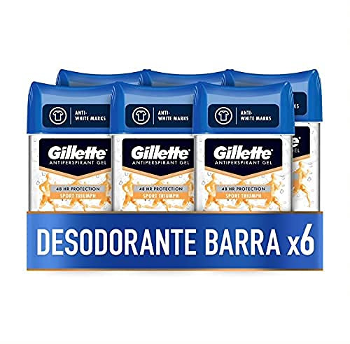 Gillette Clear Gel Anti-Transpirant Sport Triumph Deodorant für Herren, 70 ml x 6