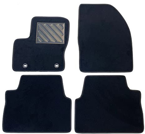 MTC Fußmatten für Ford Kuga I 2008-2011, ovaler Knopf, passgenau, rutschfest, Absatzschoner aus verstärktem Gummi, Schwarz