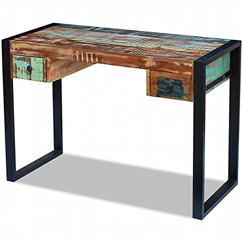 Atlojoys Schreibtisch, Arbeitstisch, Computertisch, Bürotisch, fürs Büro, für Homeoffice Arbeitszimmer Klappbar PC, Altholz