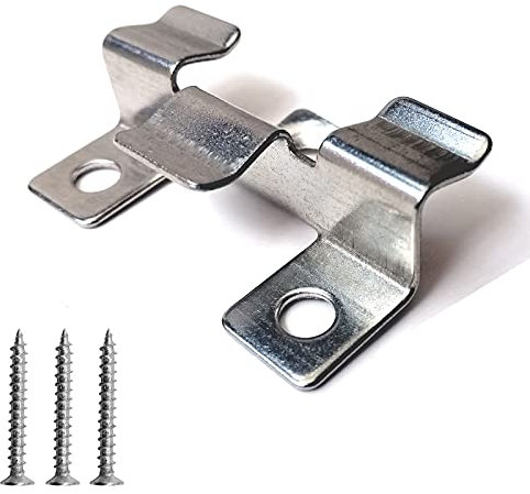 100 Pcs Composite Decking Clips, Fastener Board Clip Stainless Steel, Composite Decorative Plate Hidden Fixing Fastener Metal Clip with Black Screw Flush Mounting Bracket