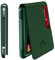 MURADIN Porte Cartes Mince en métal Anti-RFID-B, Porte Feuille Homme Tactique Minimaliste, Porte Carte Cuir Homme à Deux Volets pour Poche Frontale avec Pince à Billets (Saffiano Green)