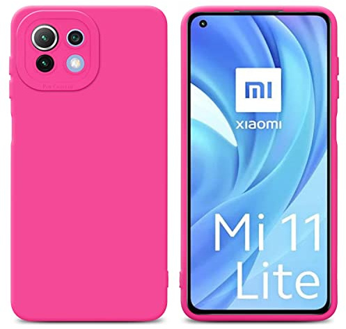 Cadorabo Hülle kompatibel mit Xiaomi Mi 11 LITE (4G 5G) 11 LITE NE Schutzhülle TPU Silikon Case Liquid Design mit Kameraschutz Slim Case Hülle für Xiaomi Mi 11 LITE (4G 5G) 11 LITE NE in Pink