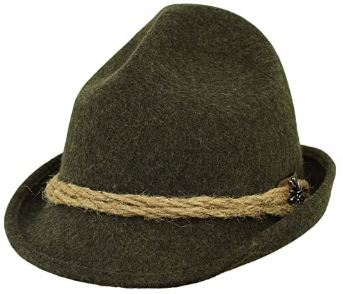 MELEGARI Tiroler Hut Dreispitzhut Edelstern | Berghut | Alpin Cap | Herren Damen | Sommer/Winter, grün, 60