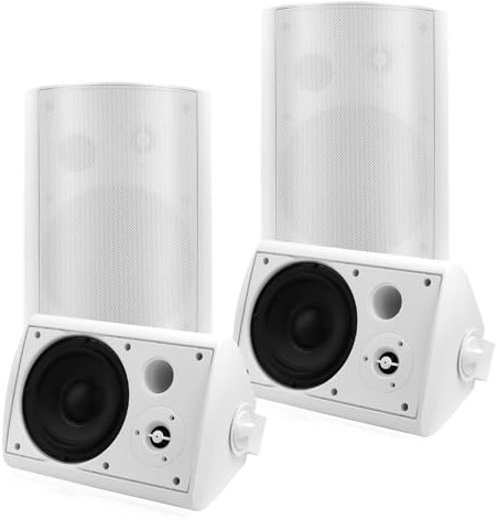 STUDIOFINIX Altavoces pasivos para exteriores de 6.5 pulgadas con cable con graves potentes de 800 W, altavoces montados en la pared, impermeables para el hogar, patio, porche, jardín, cubierta