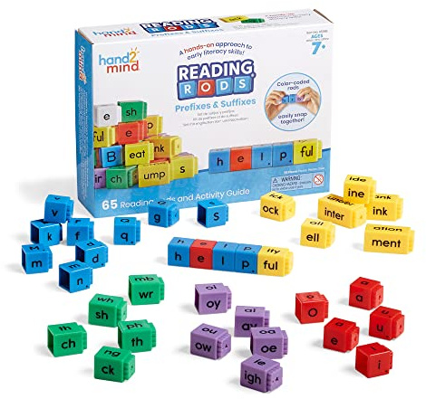 Learning Resources Reading Rods Prefixes and Suffixes, Learn to Read, Word Roots for Kids, Word Building Activities, Spelling Toys, Reading Tools for Kids, Phonemic Awareness and Phonics