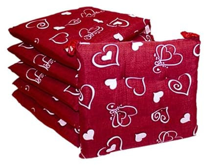 Russo Tessuti Set 6 Cuscini Copri SEDIE Laccetti Imbottiti Coprisedie Love Casa Cuori Paris-Bordeaux