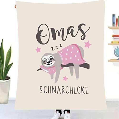 ZUCZUG Muttertagsgeschenk für Oma, Kuscheldecke Flauschige Personalisierte Geschenke Faultier Decke An Meine Oma, Super Weiche Flanelldecke Wohndecke zum Geburtstag Muttertag
