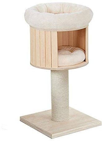 TONPOP Spieltürme für Katzen Baumhaus Katzenspielzeug Sisal-Katzennest Holz-Katzen-Klettergerüst Sisal-Katzensäule Haustier-Katzen-Klettergerüst Bäume für Katzen (Color : Beige, Size : 40X40