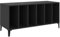 vidaXL Engineered Wood Record Cabinet - Black Vinyl Record Storage for LP's - Multi-Function Side Cabinet & TV Stand with Metal Legs for Living Room or Office