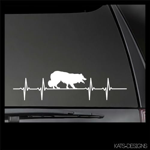 myrockshirt Herzschlag Border Collie 20cm Aufkleber Sticker Autoaufkleber Wandtattoo Profi Qualität UV beständig