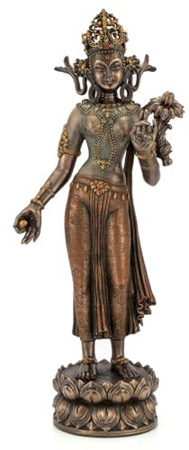 Tara-Statue für Zuhause | Stehende Tara-Statue | 31 cm buddhistischer Retter | Tibetische Göttin | Tibetischer Gott | Buddhismus | Weiblicher Shakti | Bodhisattva Statue