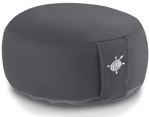 Meditationskissen Buchweizenschalen von Kurma, Maße: Durchmesser 30 cm x H 14 cm, Farbe: Anthrazit