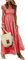 Qizaitz Robe longue d'été à smocks à carreaux multicolores pour femme, Rouge, XXL