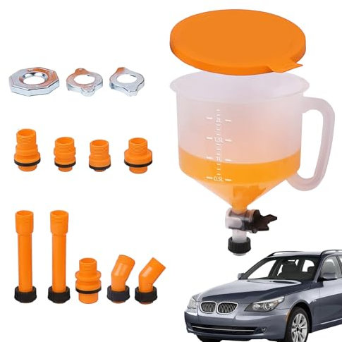 Dranng Kit D'entonnoir Pour Liquide De Refroidissement Sans Déversement | Entonnoir Antigel Avec Interrupteur De Valve Pour Véhicule, Kit D'entonnoir De Remplissage De Liquide De Refroidissement