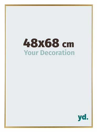 Your Decoration - Bilderrahmen 48x68 cm - Gold - Bilderrahmen aus Kunststoff mit Acrylglas - Antireflex - 48x68 Rahmen - Evry