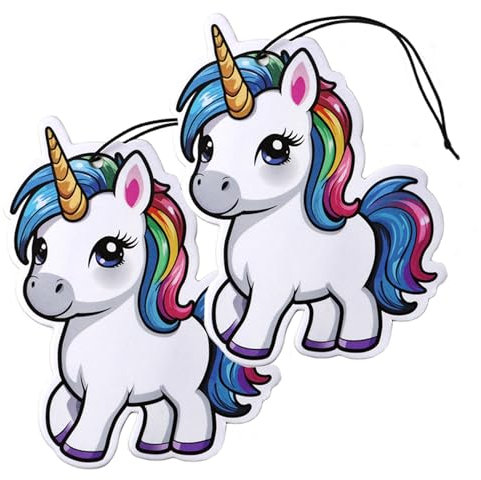 2er Set Tuning Lufterfrischer Duftbaum fürs Auto Air Freshener Design Duft Anhänger (2x Einhorn)