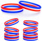 8Pcs Bracelet Bleu Blanc Rouge en Silicone Style Drapeau National Bracelet Unisexe Kit Supporter Equipe France pour Sport Foot