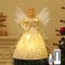 Lewondr Christbaumspitze Engel, 12 Zoll Glitzernd Weihnachtsdeko Weihnachten Baumspitze mit 8 Modi, USB-betrieben Fernbedienung Tannenbaum Spitze für Weihnachtsbaum Weihnachten Party Innen, Goldene