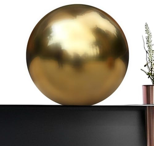 201 Edelstahl Hohlkugel - Tuchteilball, Polierte Glänzende Kugel | Verspiegelte Oberflächen, Titan Goldene Kugel, Nahtlos für Outdoor, Rasen, Teich, Garten, Ornament, Gold