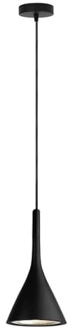 Hobaca Pendelleuchte E27 Trichter Kronleuchter, LED-Leuchten, Dia15 cm Nordische Moderner Kronleuchter, Einzelkopf-Eisen-Deckenleuchter, Verstellbarer Hängeleuchten, 1 Stück (Farbe: Schwarz)