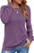 Damen Pullover Lässig Langarmshirt Elegant Herbst Winter Rundhals Sweatshirt Langarm Shirts Loose Plissee Oberteile Lila M