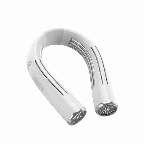 AloveH Neck Fan with Cooling Plate,USB-C Rechargeable 6000mAh Battery,Wearable Fan,Neck Air Conditioner,Neck Cooler for Women & Men, Travel, Outdoors Sports (Apricot)