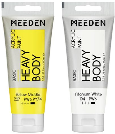 MEEDEN Pintura Acrílica Ambiente Amarillo: 100 ml de Espesor del Tubo de Pintura Acrílica, con Titanio Adicional Blanco, para Pintura de Arte de Lona
