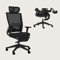 FLEXISPOT Ergonomischer Bürostuhl, Foldex, klappbarer Bürostuhl für Kleine Räume mit Lendenwirbelstütze, Höhenverstellbaren Armlehnen, 2D Kopfstütze, Schreibtischstühle mit Fußstütze für Homeoffice