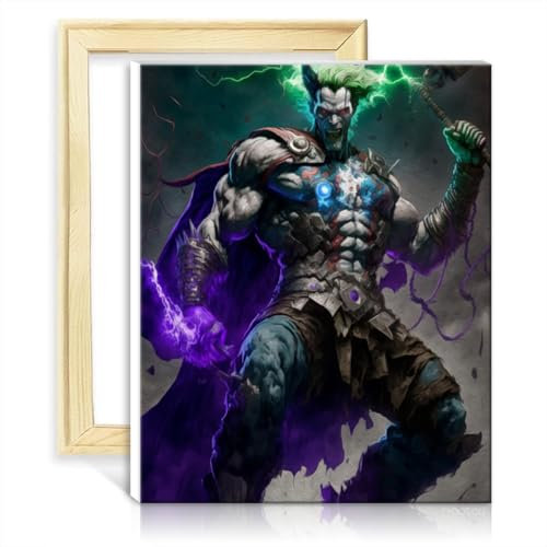 LiHEQING Painting by Number Kits Monster with Hammer Adults Paint Kits with Brushes and Acrylic Arts Crafts Project for Home NO Frame(50x65cm)