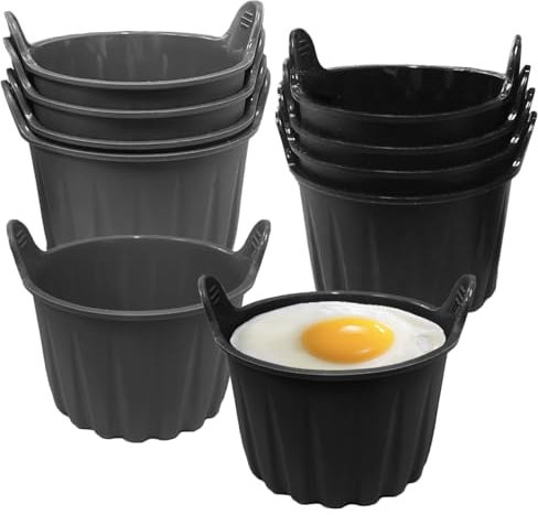 8 Pack Ramekins, Food Grade Poached Egg Moulds, Reusable Silicone Egg Poacher, Egg Maker Cups for Air Fryer/Microwave/Oven