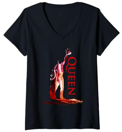 Donna Colore coronato ufficiale Queen Maglietta con Collo a V Maglietta con Collo a V