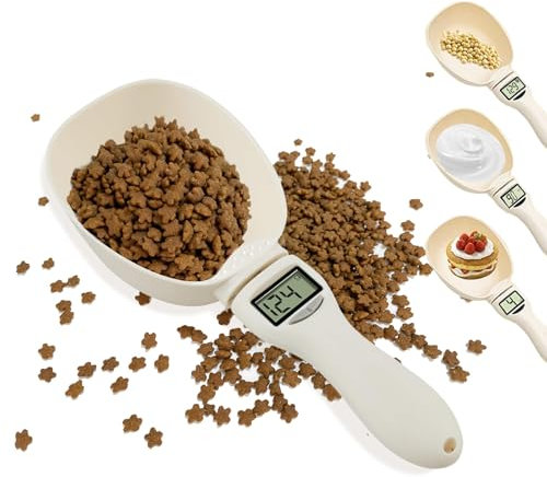 800g/0.1g Precision Digital Spoon Scale with LCD Display | Electronic Measuring Tool for Cooking, Baking & Pet Food | Non-Slip Handle, Easy-Pour Design (1-Pack)