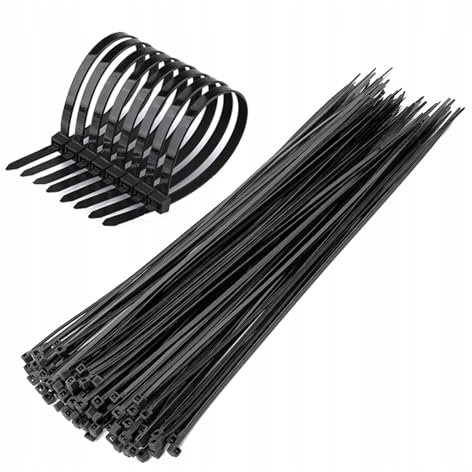 Cable Ties Black 100/140/200/250/300mm Nylon Zip Tie Wraps Strong 11 Sizes Office, and Industrial Use –Multi-Purpose Cable Management Organize (100, 2.5 x 200mm)