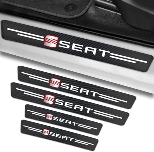 4 Stück Auto Einstiegsleisten Schutz Kohlefaser Türschweller Aufkleber für Seat Ibiza 6L 6J 6P Leon Fr 5F, Auto Tür Schritt Platte Abdeckung Lackschutzfolie
