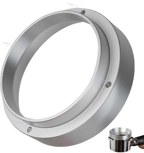 Coffee Dosing Ring 58 mm, Silver Dosing Ring 58 mm for Portafilter, Magnetic Portafilter Dosing Cup for 58 mm Porta Filter, Universal Aluminium Alloy Dosing Funnel, Barista Accessories for Home, Cafe