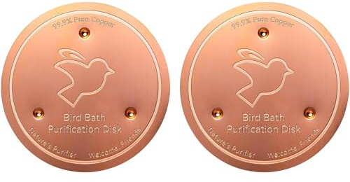 2Pcs 99.99% Bird Bath Copper Disk, Bird Bath Bowl, Feeders With Triple-Point Supports, 0.6mm Self-Cleaning Design Water Fit For Outdoor Birdbaths, Bowl