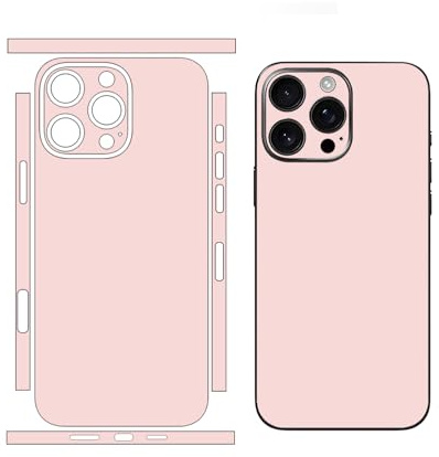 Skin Wrap for iPhone 16 Pro Max, Full Vinyl Decal Sticker Cover for Phone Back, 2 Pack Protective Film Compatible with iPhone (Pink)