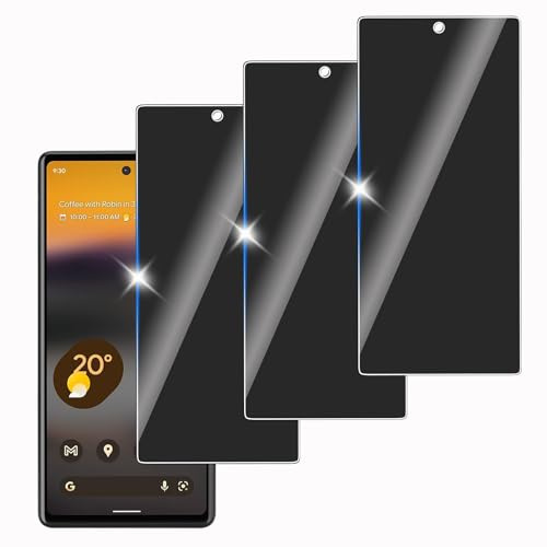 KELINAN 3 pièces Verre Trempé Anti-Espion pour Google Pixel 6a, Protection Écran Vitre Protecteur Protege Sans Bulles, Dureté 9H, Facile à Installer,Anti Rayures